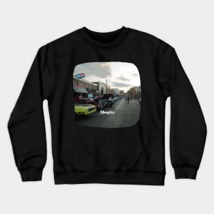 Photography of Beale Street Memphis Tennessee skyline blue clouded sky USA city break Crewneck Sweatshirt